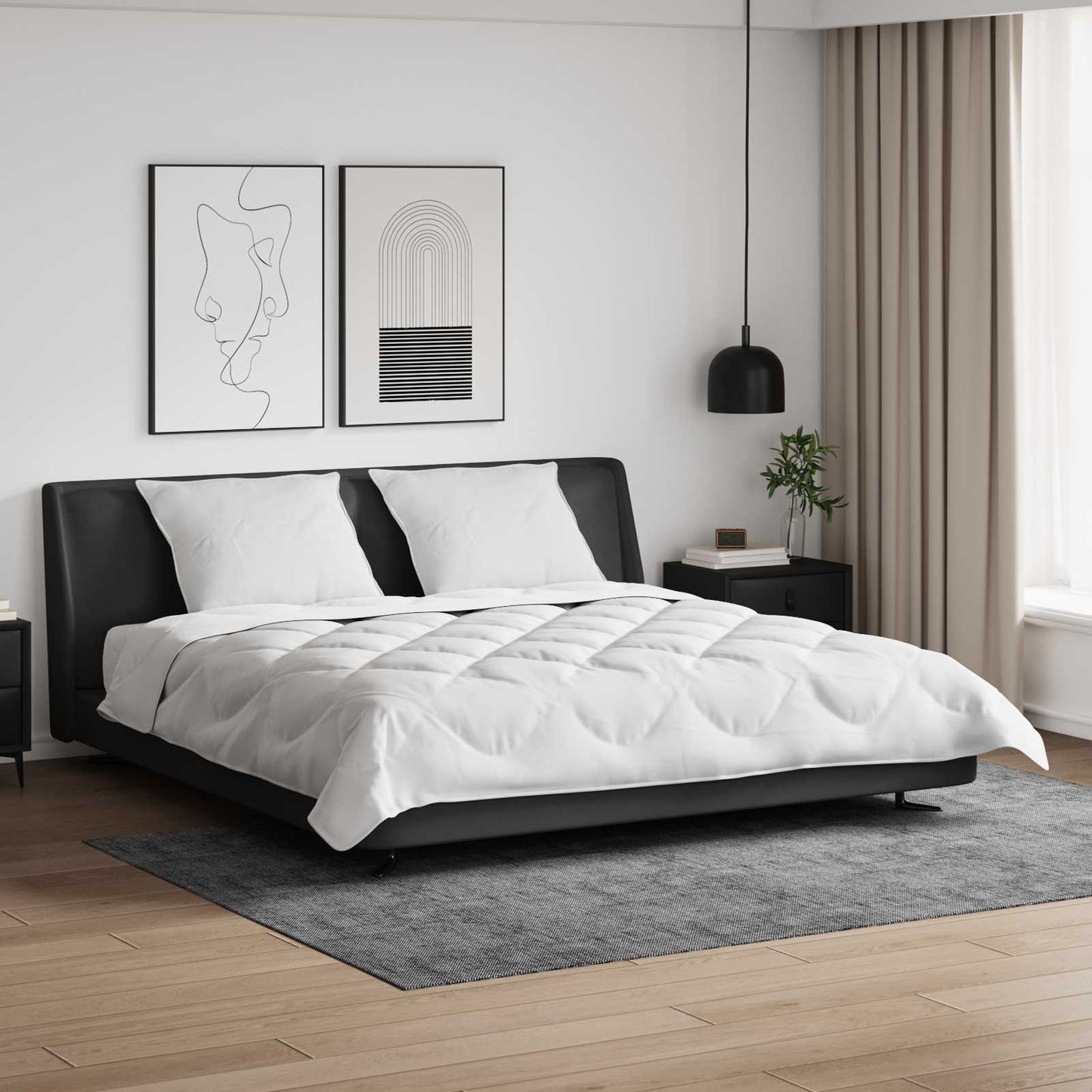 Antklodė su pagalvėmis su pagalve 3 pcs Balta Mikropluoštas