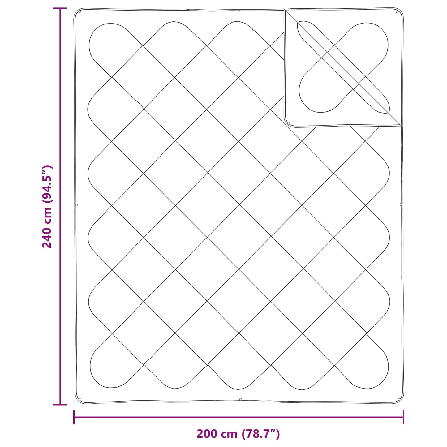 Antklodė su pagalvėmis su pagalve 3 pcs Balta Mikropluoštas