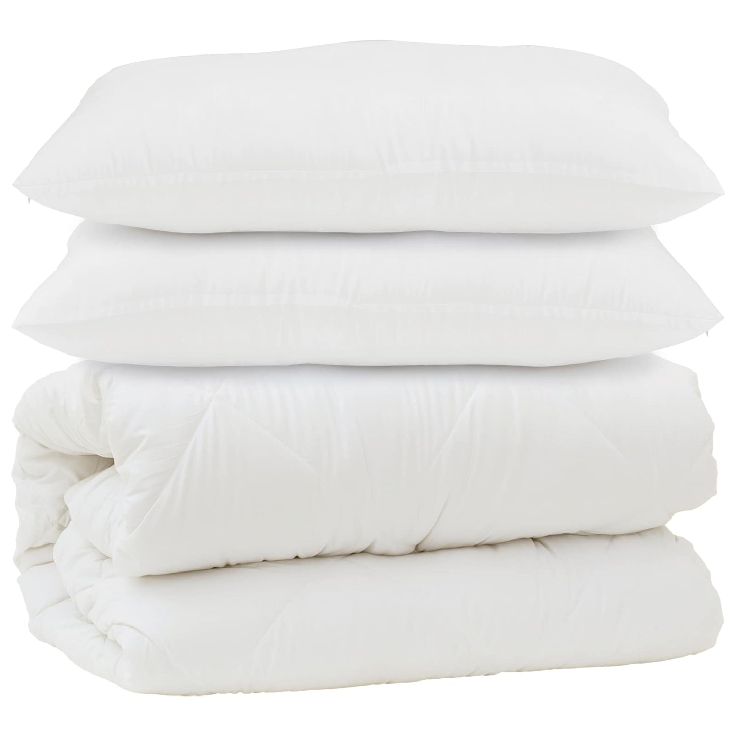 Antklodė su pagalve 3 pcs Balta Mikropluoštas