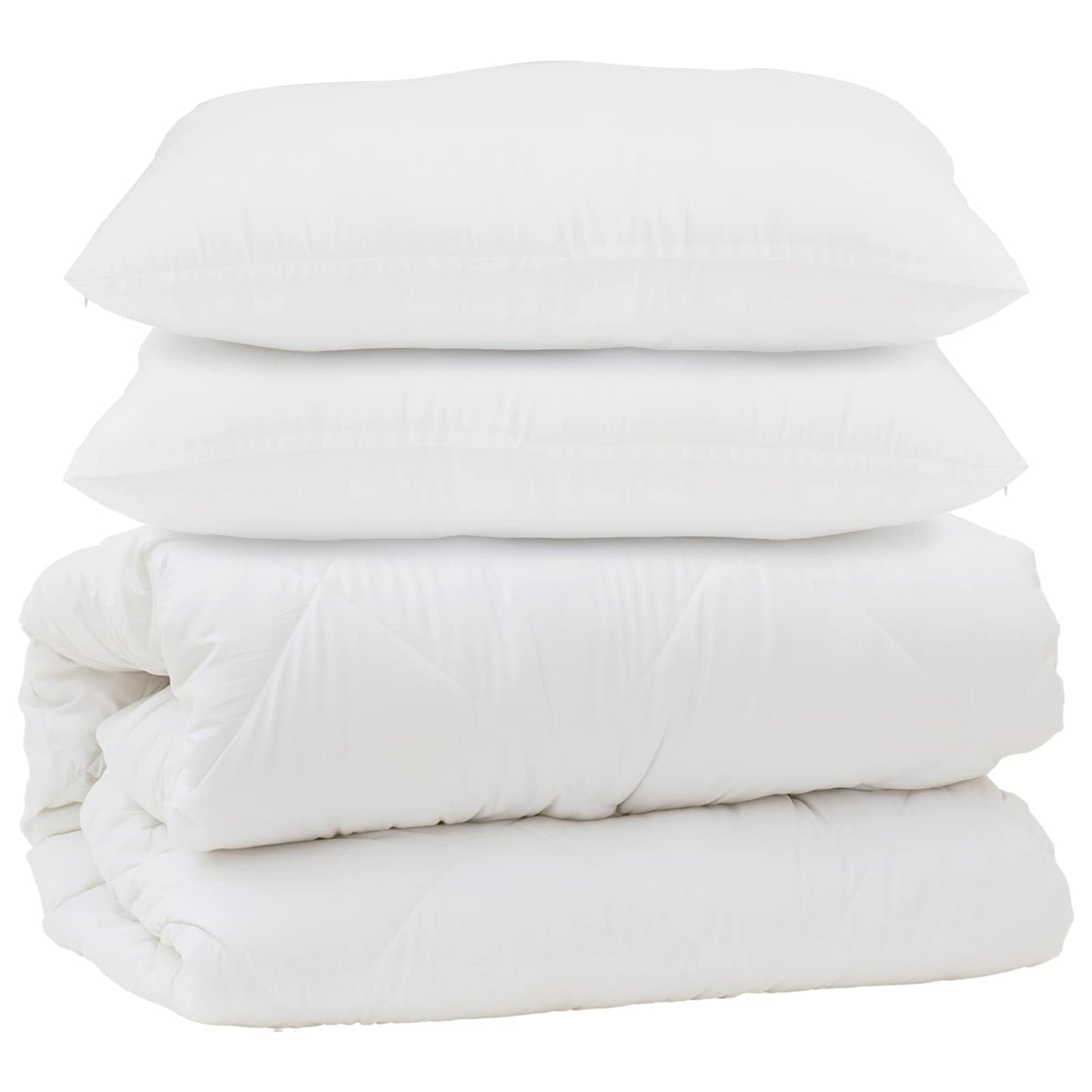 Antklodė su pagalve 3 pcs Balta Mikropluoštas