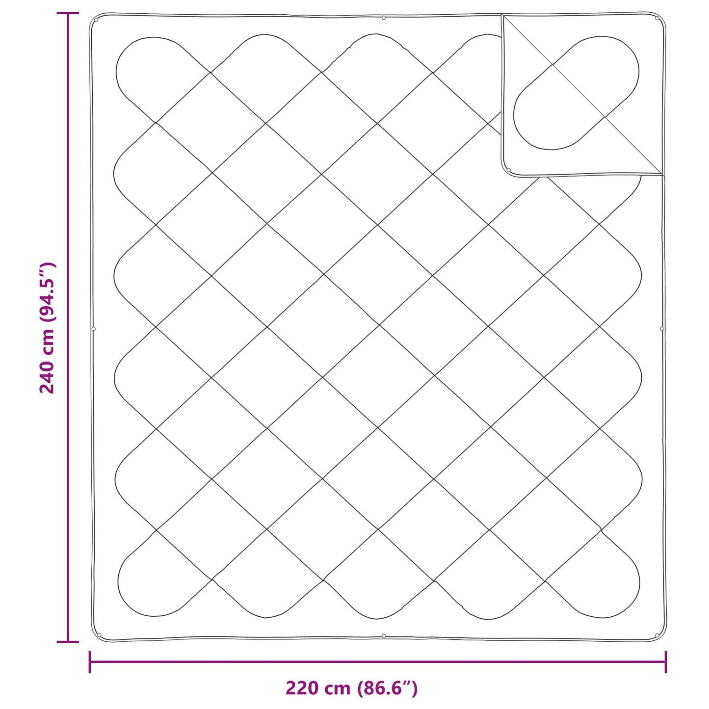 Antklodė su pagalve 3 pcs Balta Mikropluoštas