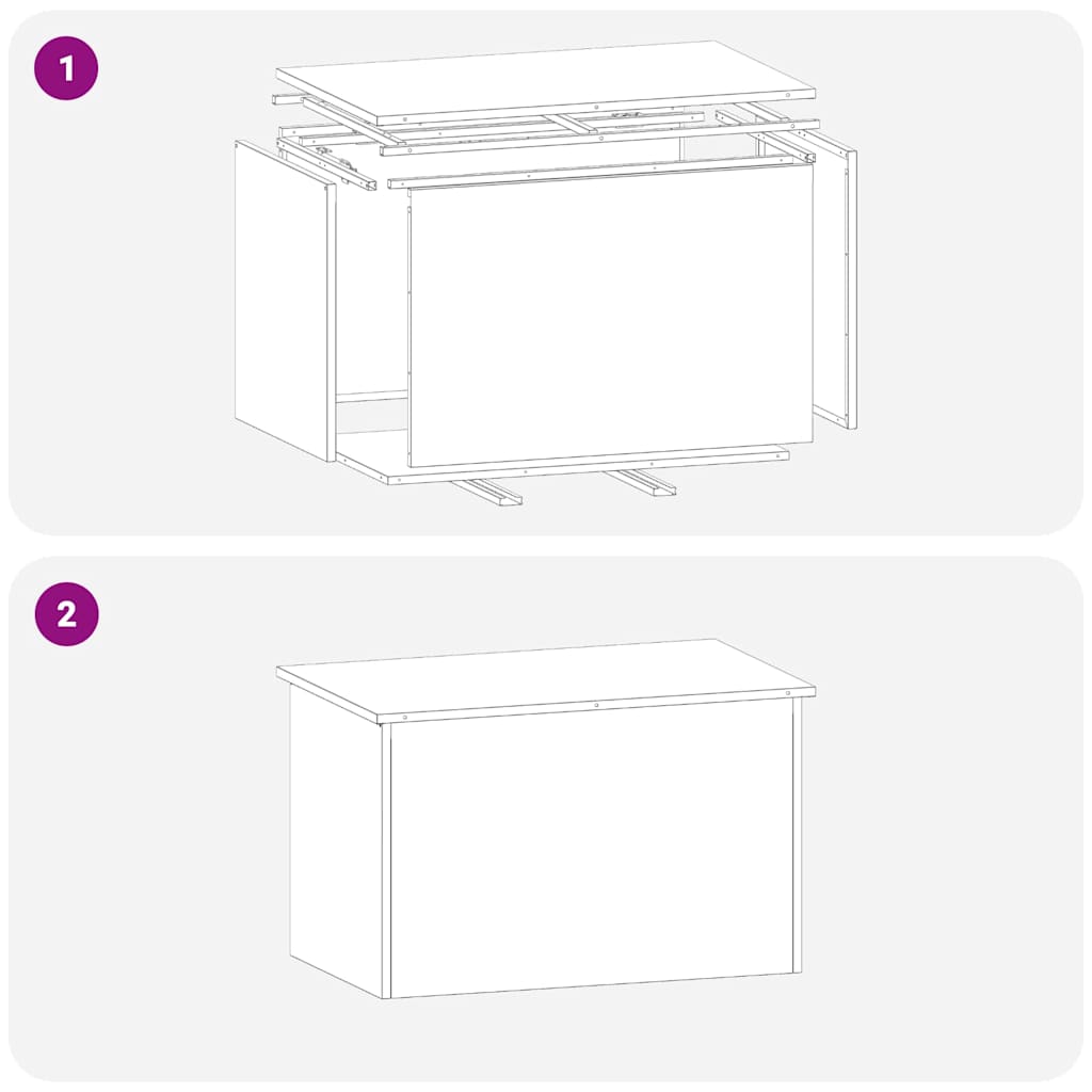 Lauko saugojimo dėžė Sidabro 80 x 50,5 x 50 cm Plienas