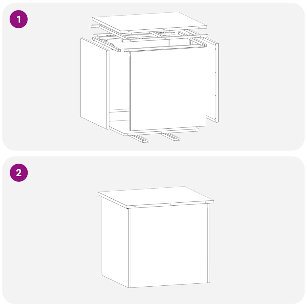 Lauko saugojimo dėžė Balta 55 x 50,5 x 50 cm Plienas