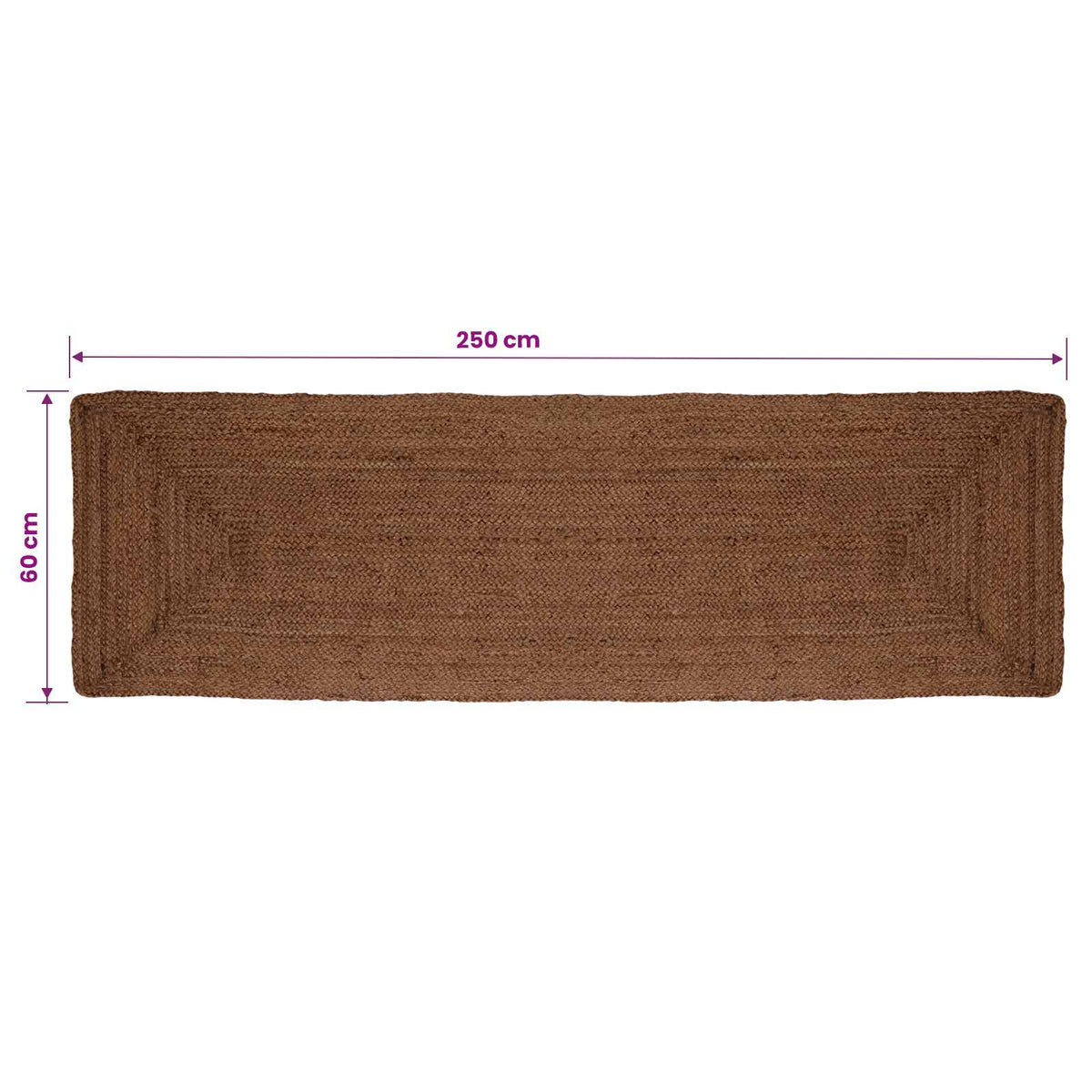 Kilimas Pilka 60 x 250 cm Džiutas