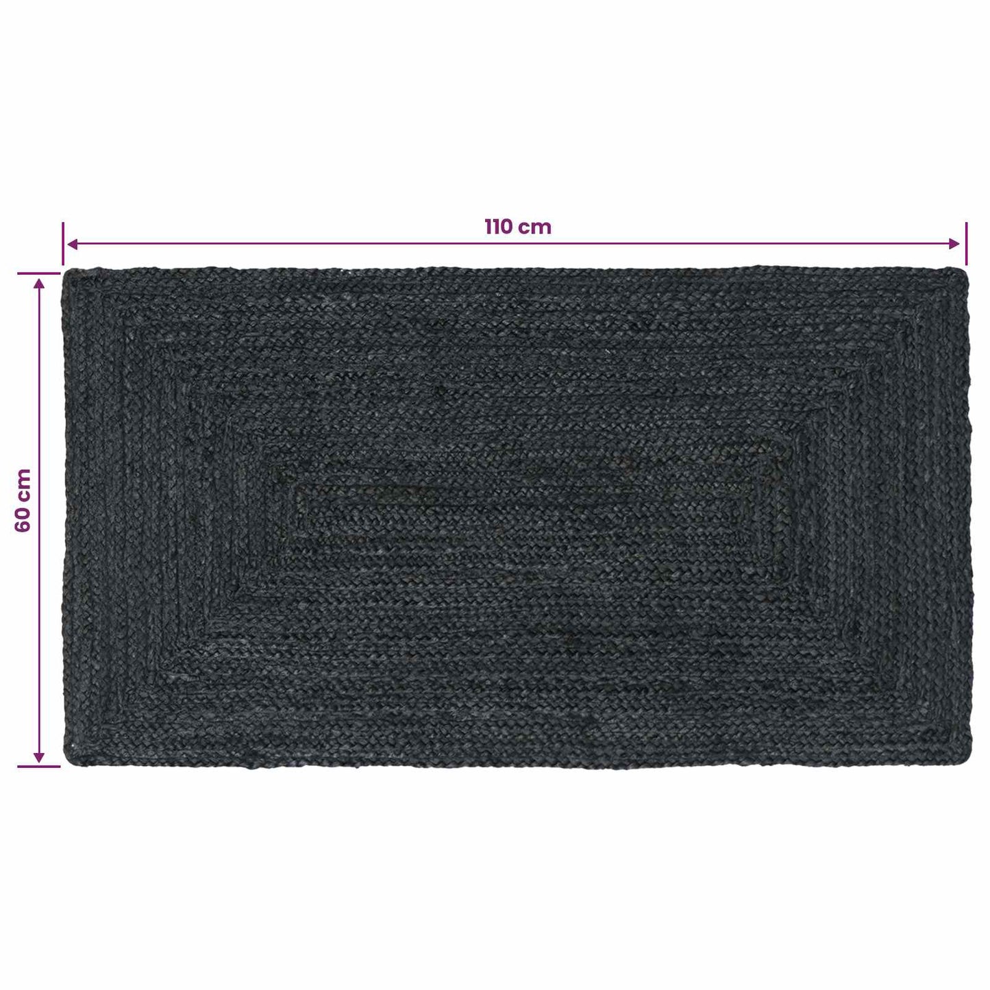 Zoninės kiliminės dangos Tamsiai pilka 60 x 110 cm Džiutas