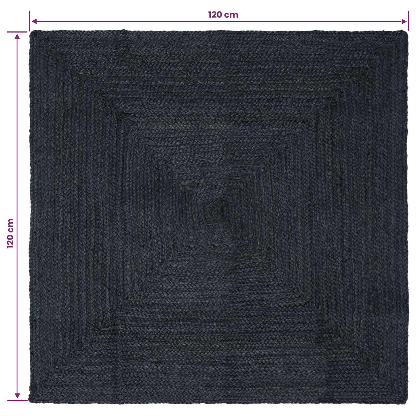 Zoninės kiliminės dangos Tamsiai pilka 120 x 120 cm Džiutas