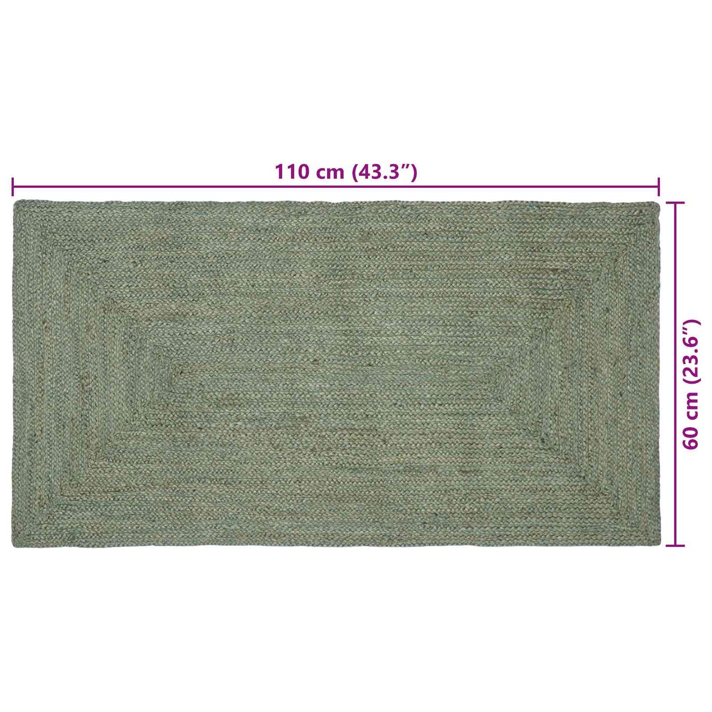 Zoninės kiliminės dangos Alyvuogių žalia 60 x 110 cm Džiutas