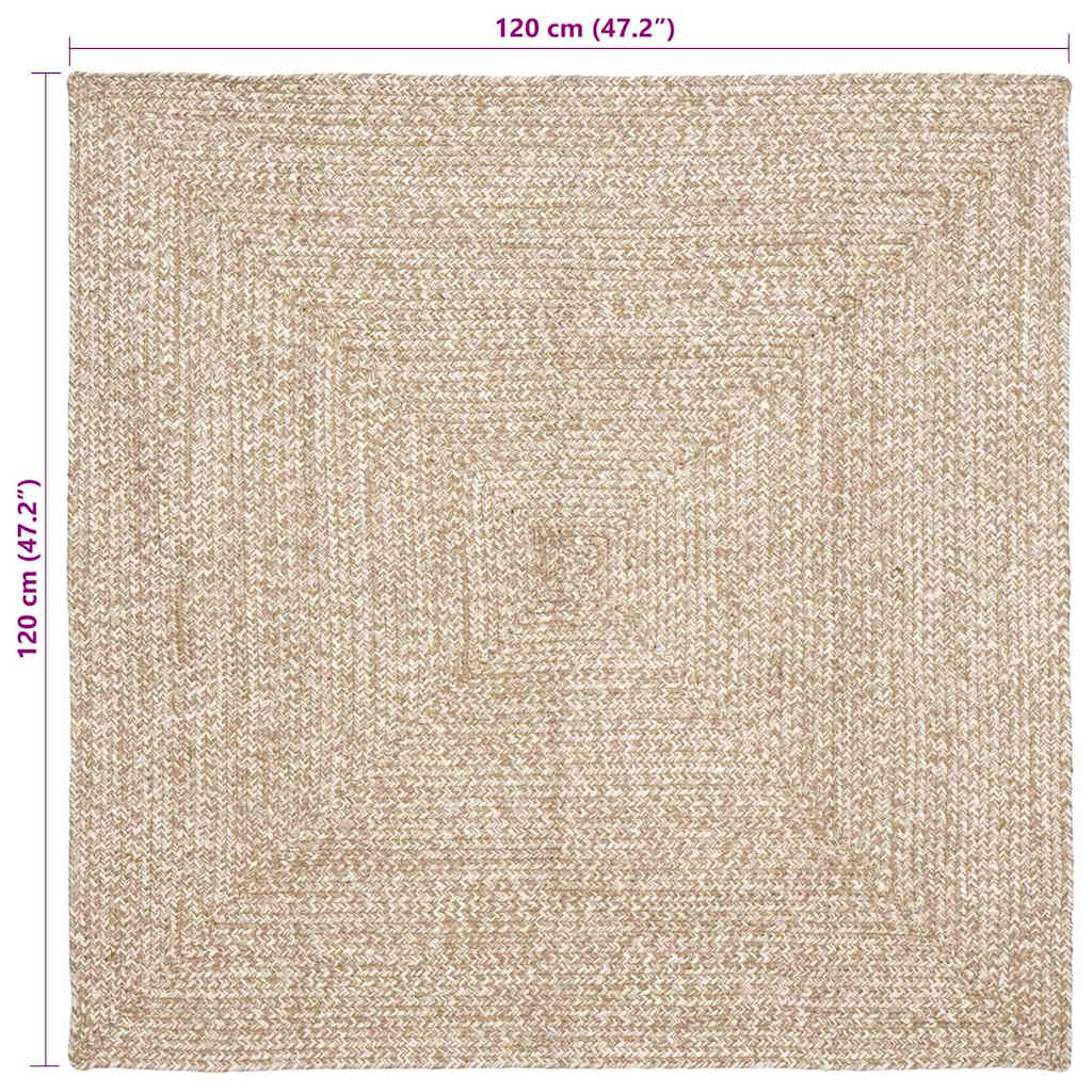 Kilimas Natūrali ir balta 120 x 120 cm Džiutas