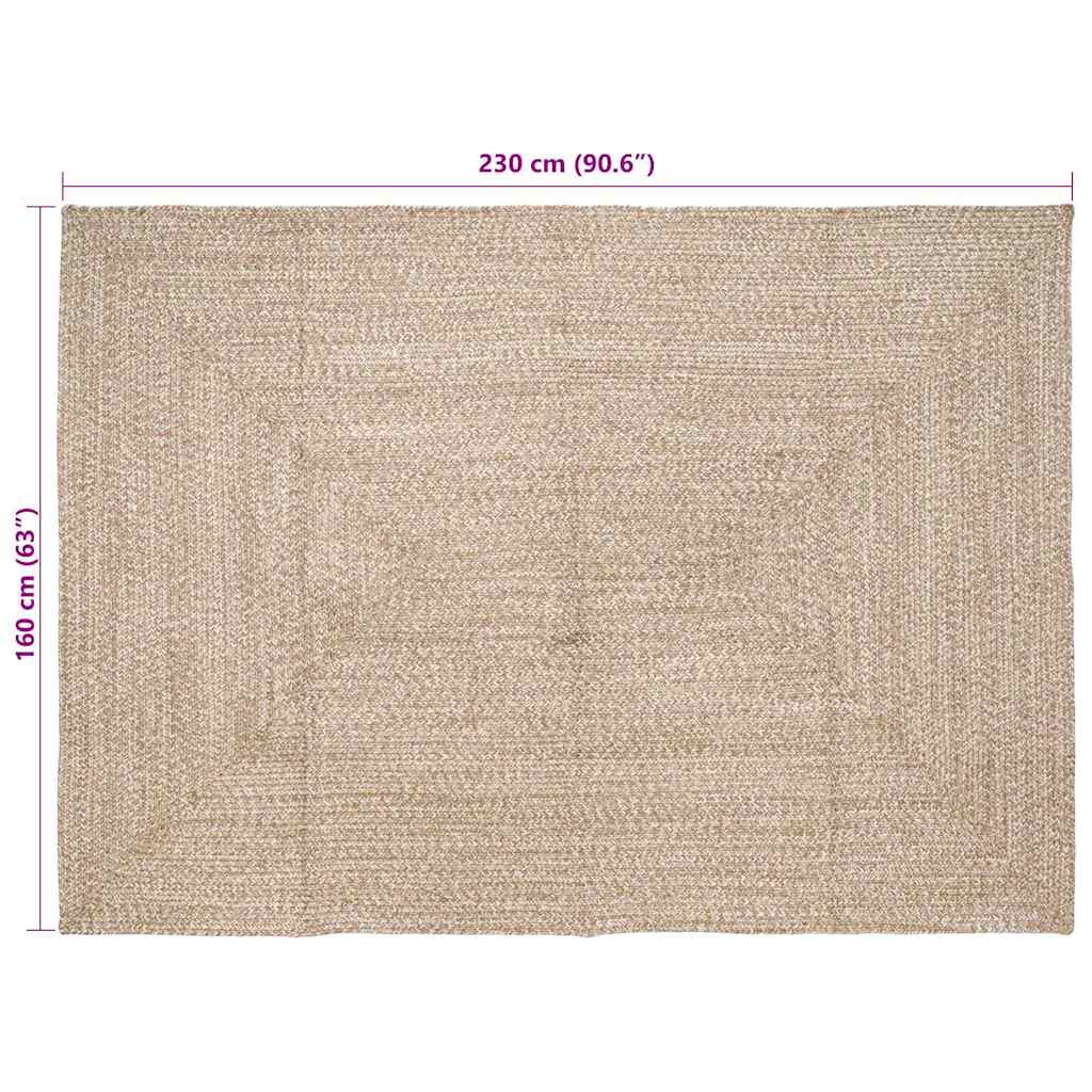 Zoninės kiliminės dangos Natūrali ir Balta 160 x 230 cm Džiutas