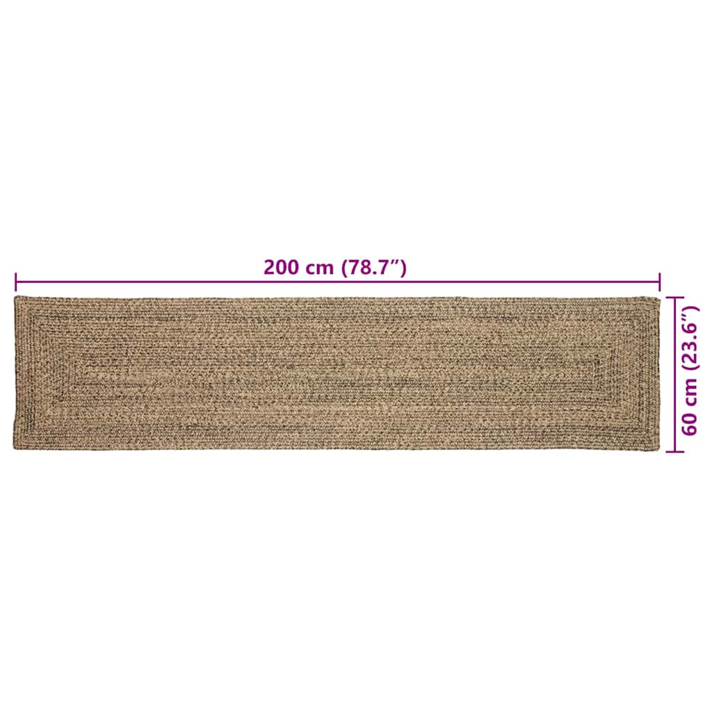 Zoninės kiliminės dangos Natūrali ir juoda 60 x 200 cm Džiutas