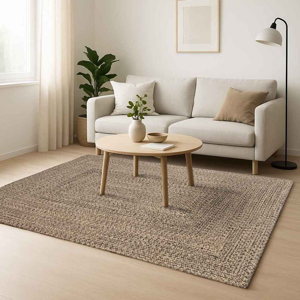 Kilimas Natūralios ir juodos spalvos 160 x 230 cm Džiutas