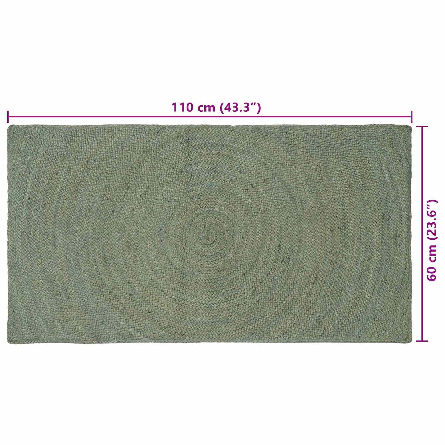 Zoninės kiliminės dangos Alyvuogių žalia 60 x 110 cm Džiutas