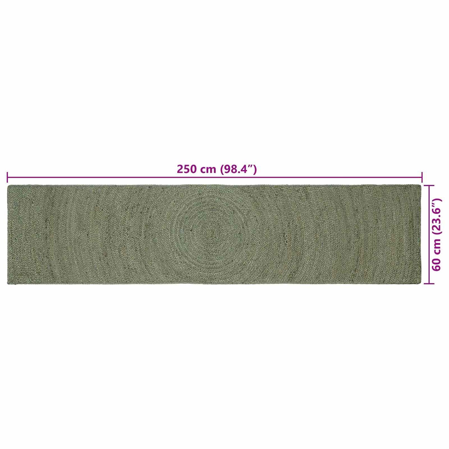 Zoninės kiliminės dangos Alyvuogių žalia 60 x 250 cm Džiutas
