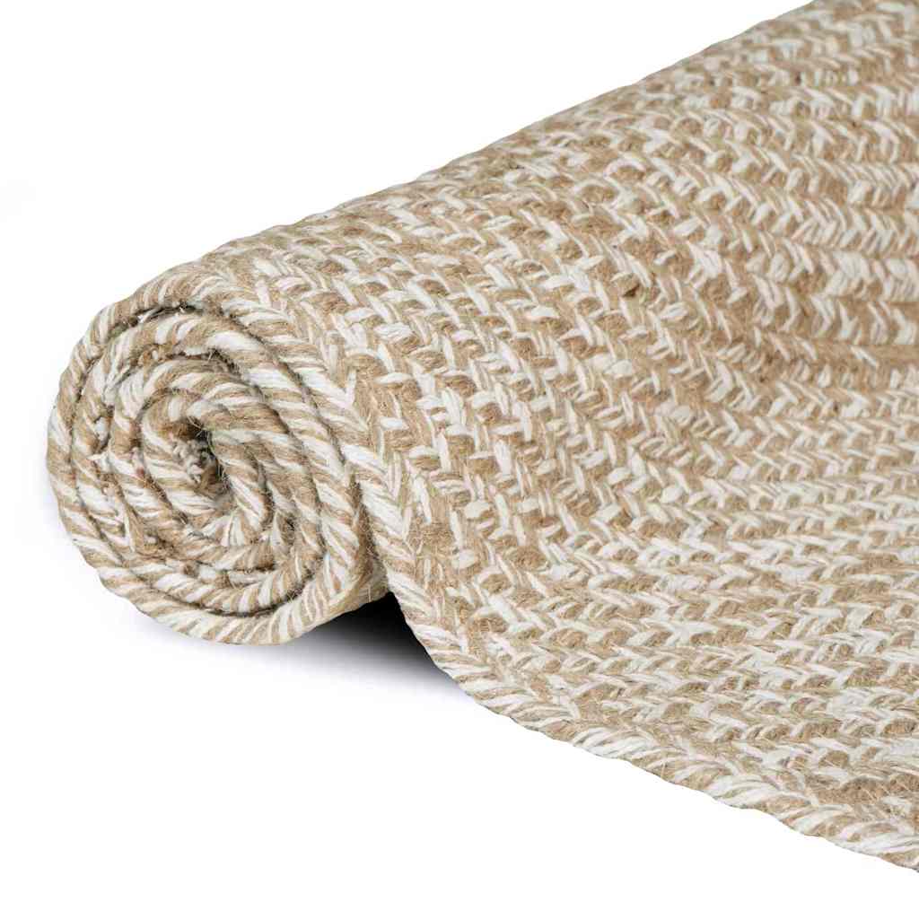 Zoninės kiliminės dangos Natūrali ir Balta 60 x 250 cm Džiutas