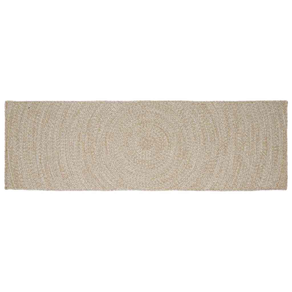 Zoninės kiliminės dangos Natūrali ir Balta 60 x 250 cm Džiutas
