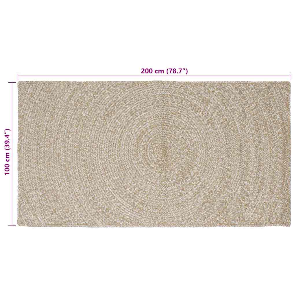 Zoninės kiliminės dangos Natūrali ir Balta 100 x 200 cm Džiutas