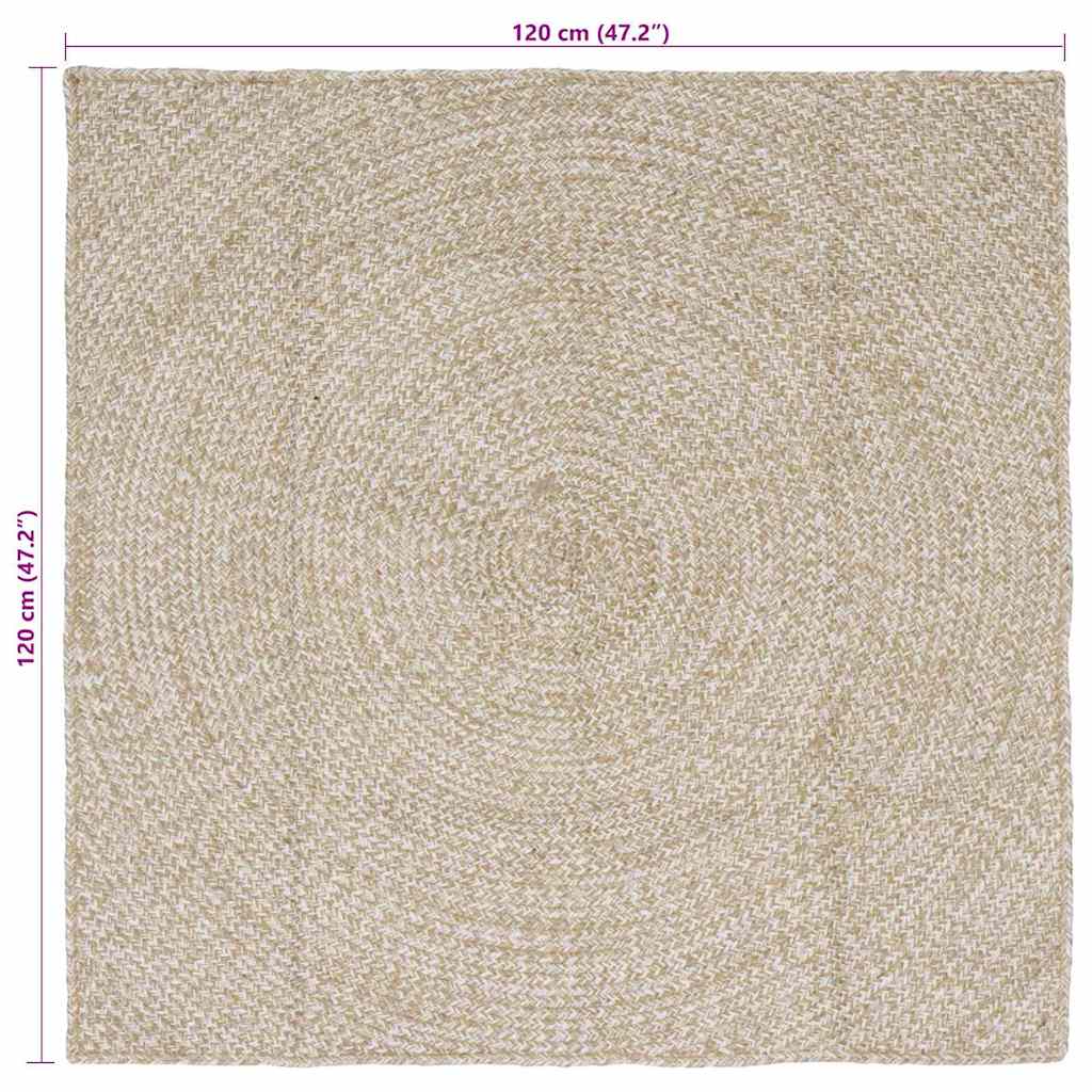 Zoninės kiliminės dangos Natūrali ir Balta 120 x 120 cm Džiutas