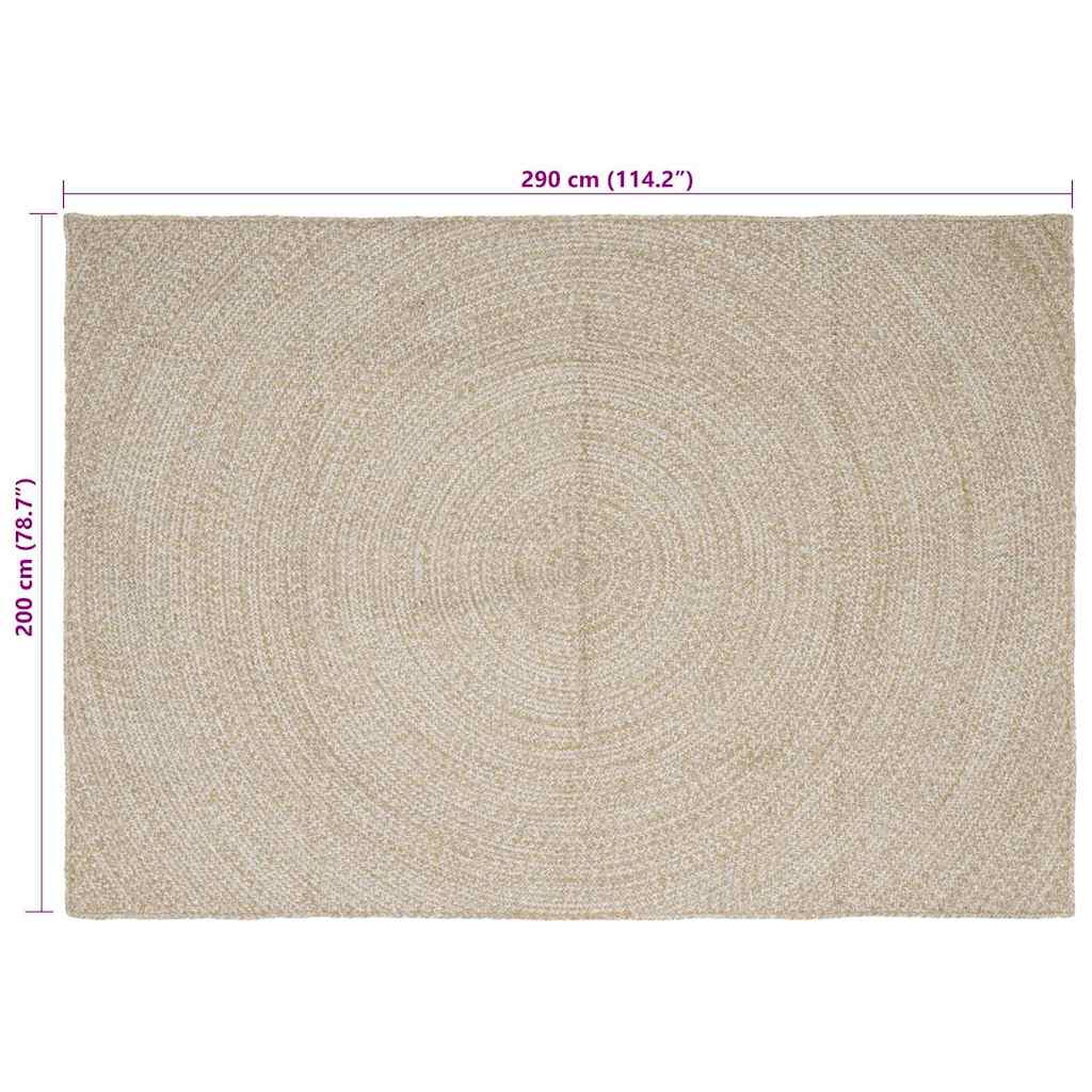 Zoninės kiliminės dangos Natūrali ir Balta 200 x 290 cm Džiutas