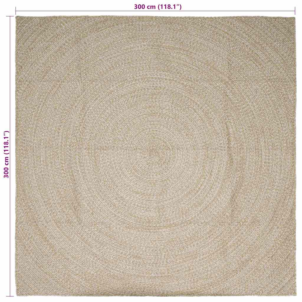 Zoninės kiliminės dangos Natūrali ir Balta 300 x 300 cm Džiutas