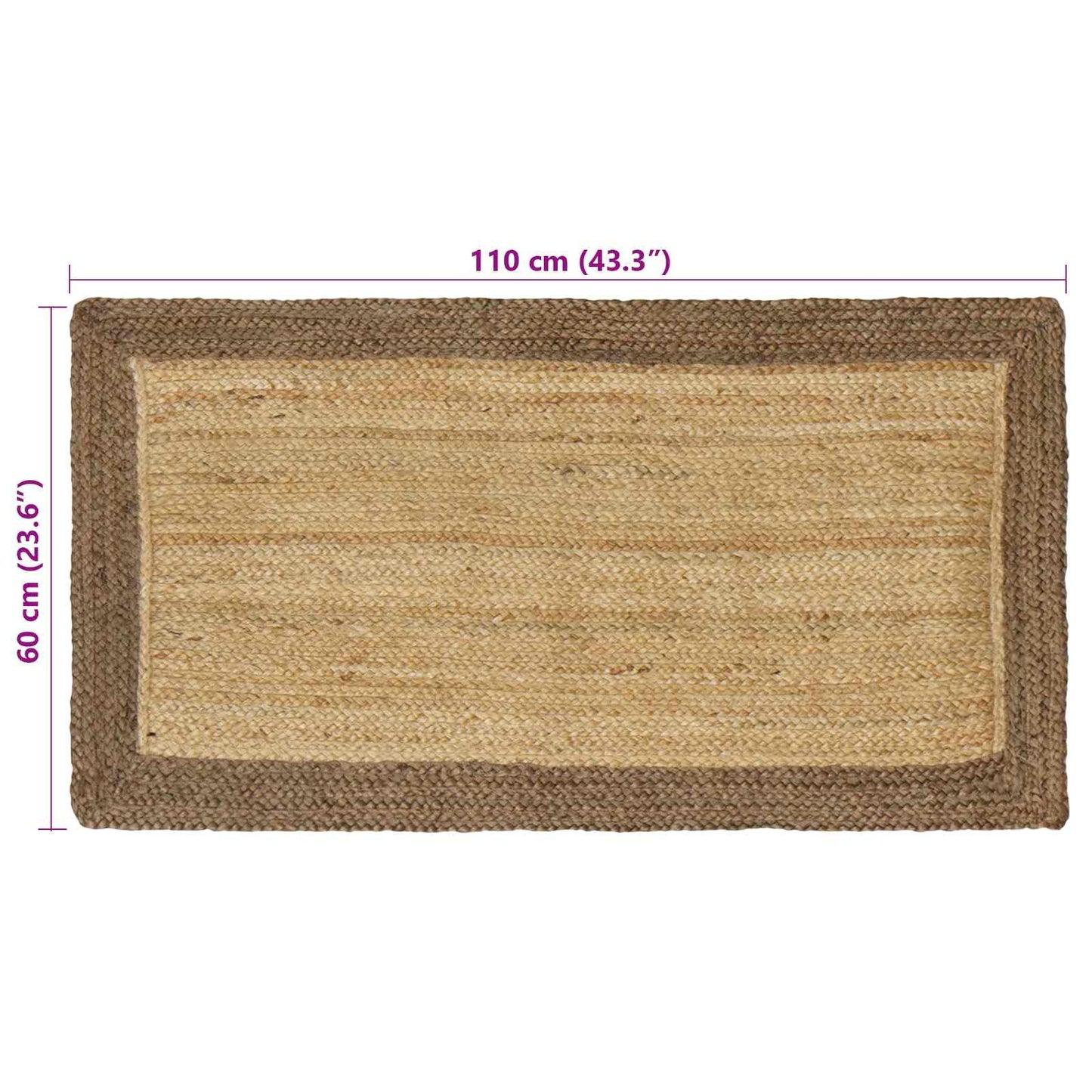 Zoninės kiliminės dangos Natūrali ir pilka 60 x 110 cm Džiutas
