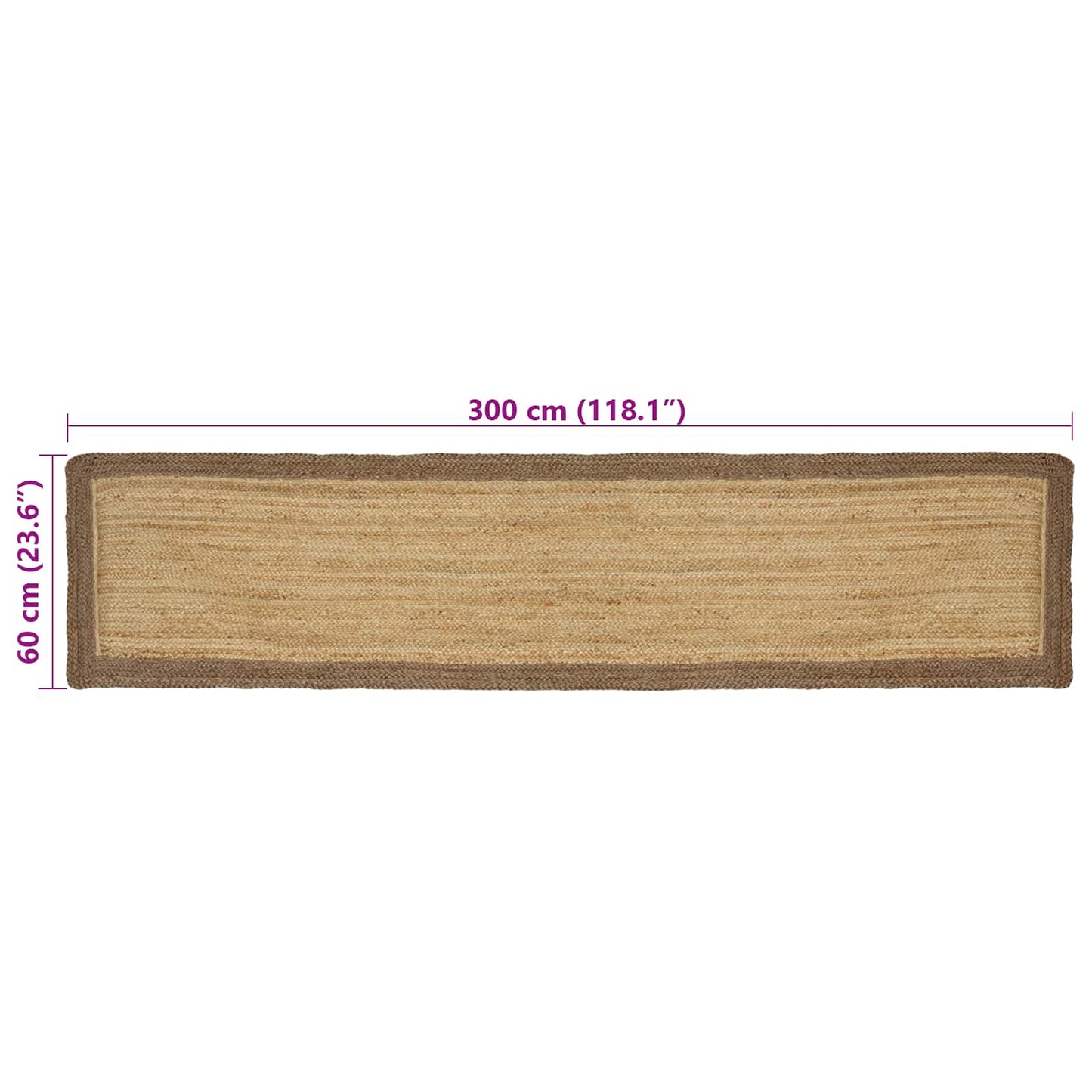 Zoninės kiliminės dangos Natūrali ir pilka 60 x 300 cm Džiutas