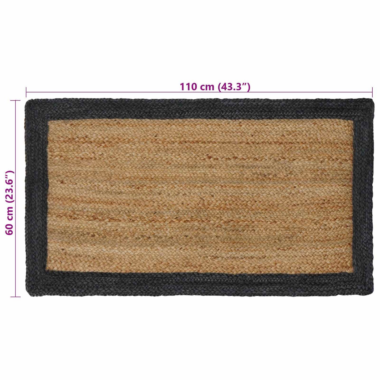 Zoninės kiliminės dangos Natūrali ir pilka 60 x 110 cm Džiutas