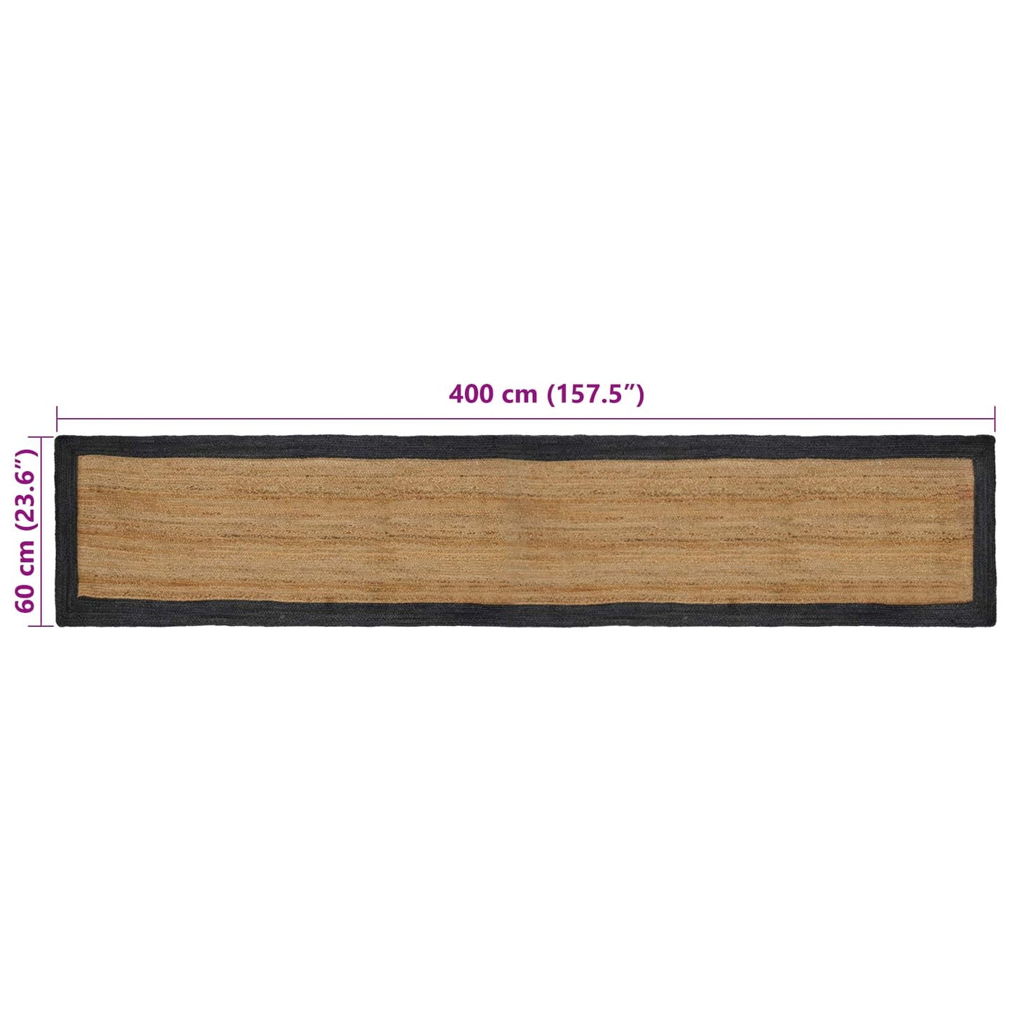 Zoninės kiliminės dangos Natūrali ir tamsiai pilka 60 x 400 cm