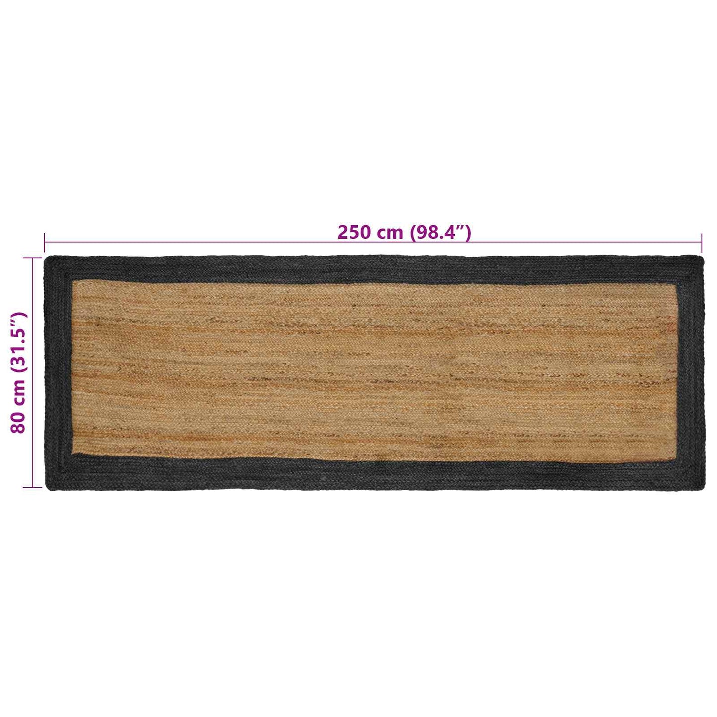 Zoninės kiliminės dangos Natūrali ir tamsiai pilka 80 x 250 cm