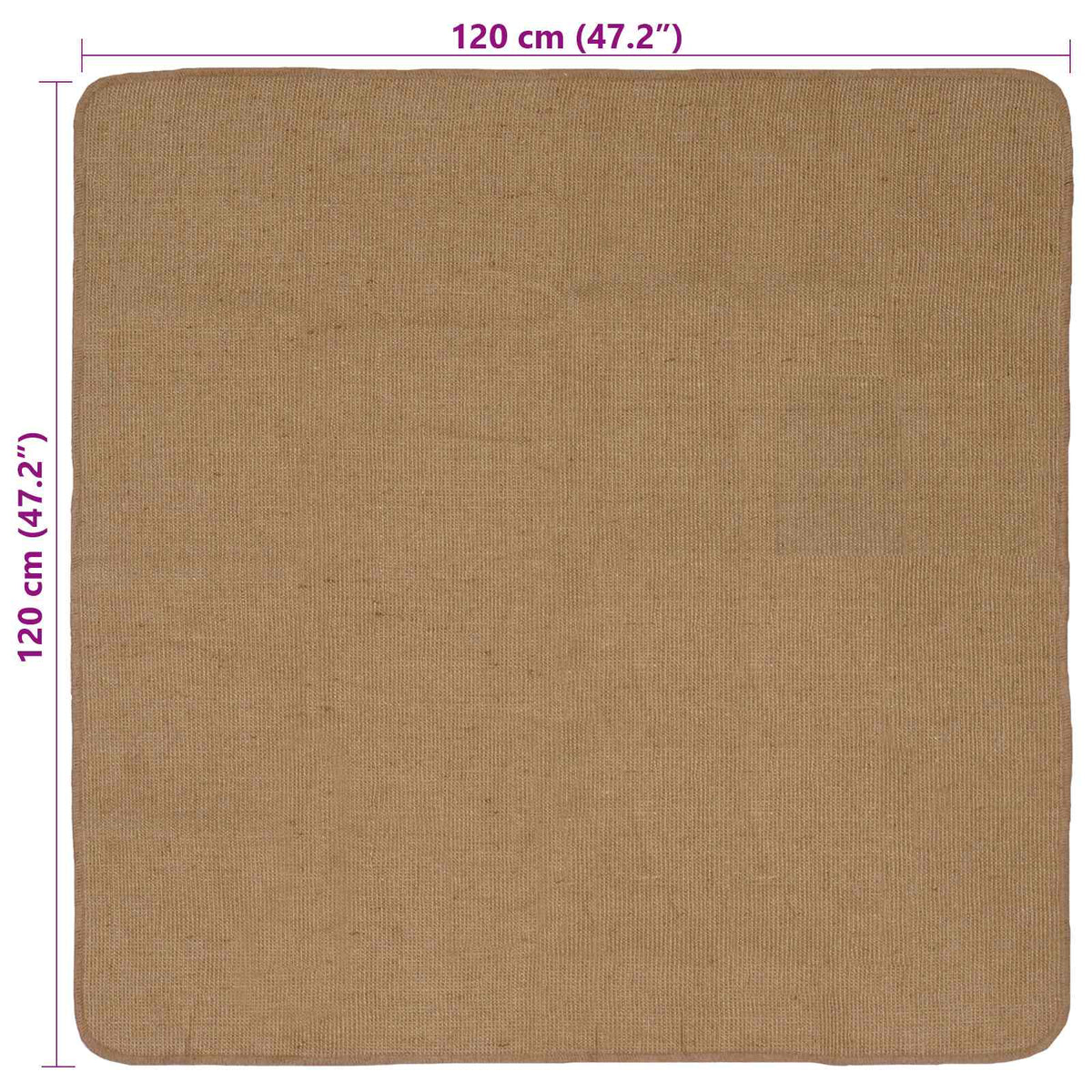 Kilimas Šviesiai rudas 120 x 120 cm Džiutas