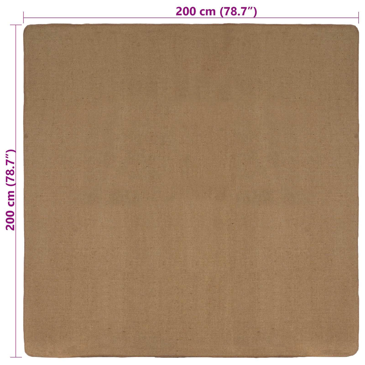 Kilimas Šviesiai rudas 200 x 200 cm Džiutas