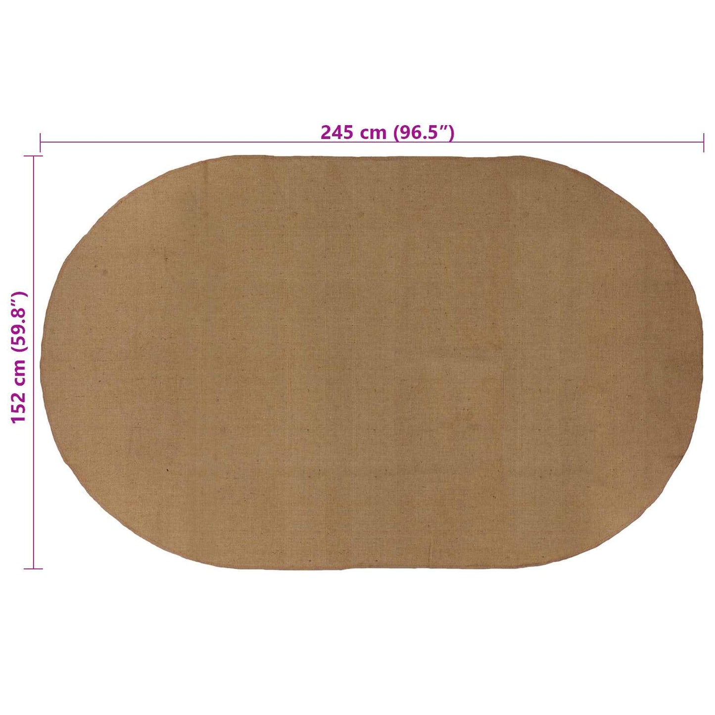 Zoninės kiliminės dangos Natūrali 152 x 245 cm Džiutas