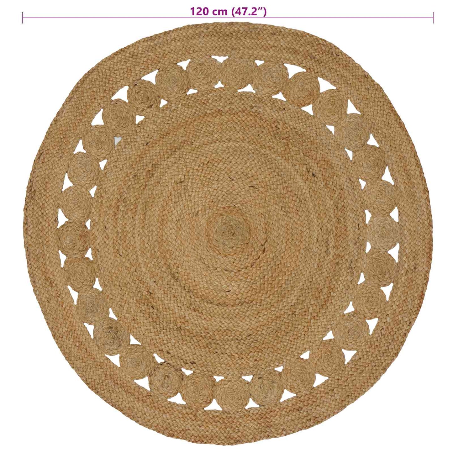 Kilimas Natūrali Ø 120 cm Džiutas