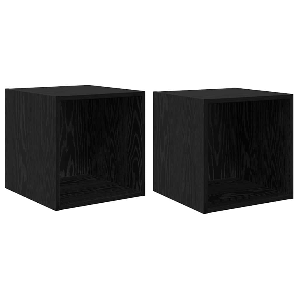 Sieninė spintelė 2 pcs Juodas ąžuolas 37 x 37 x 37 cm