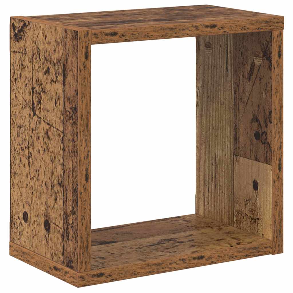 Sieninės lentynos su lentyna 2 pcs Sena mediena 26 x 15 x 26 cm