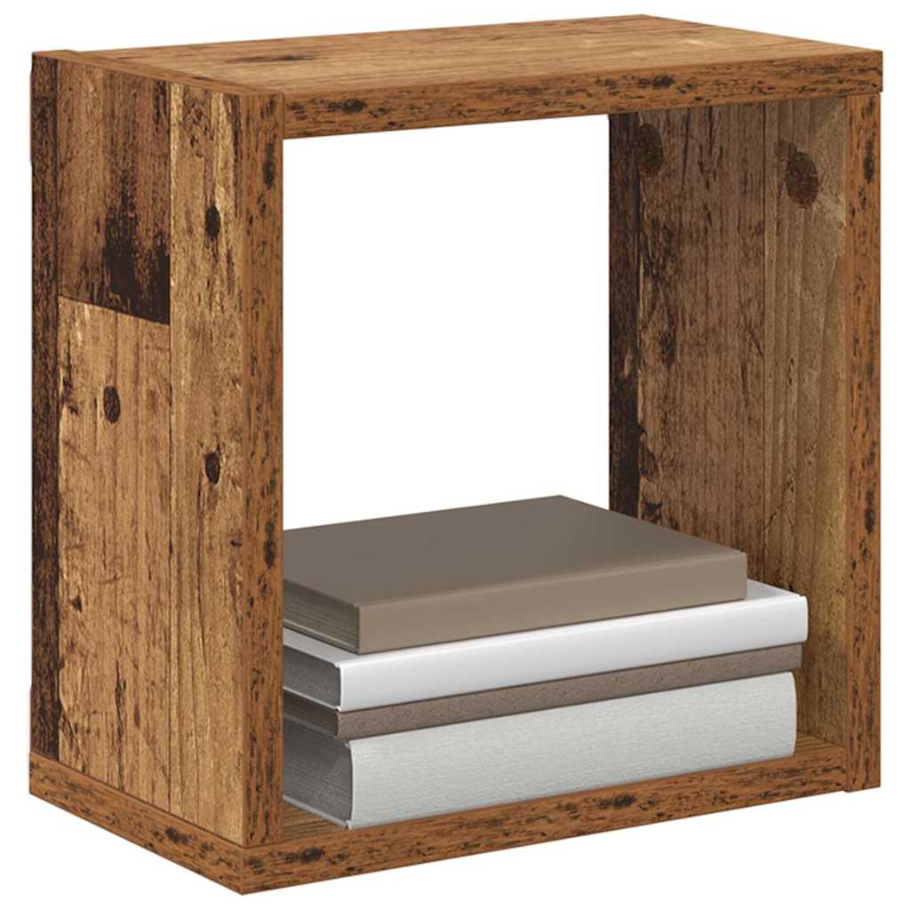 Sieninės lentynos su lentyna 2 pcs Sena mediena 26 x 15 x 26 cm