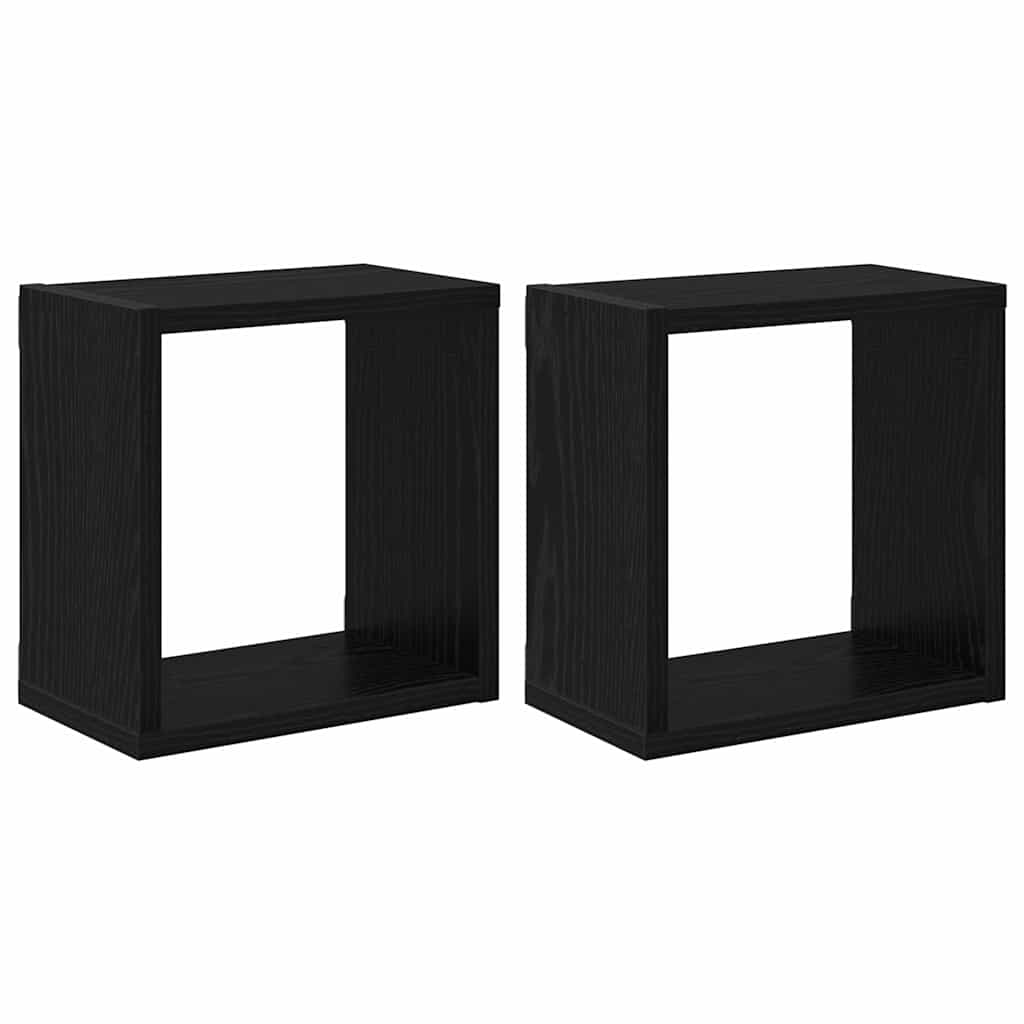Sieninės lentynos 2 pcs Juodas ąžuolas 26 x 15 x 26 cm