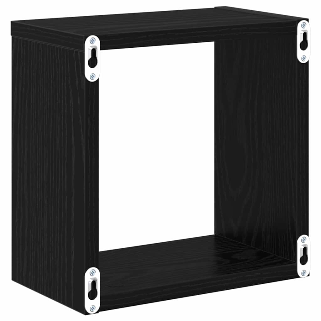 Sieninės lentynos 2 pcs Juodas ąžuolas 26 x 15 x 26 cm