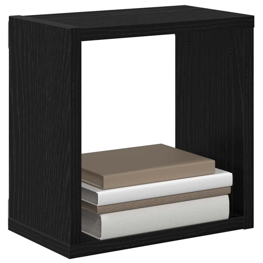 Sieninės lentynos 2 pcs Juodas ąžuolas 26 x 15 x 26 cm