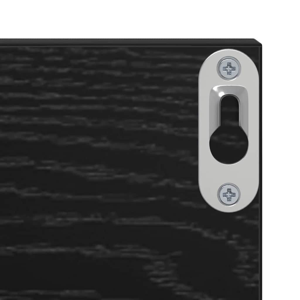 Sieninės lentynos 2 pcs juoda ąžuolo 80 x 11.5 x 18 cm