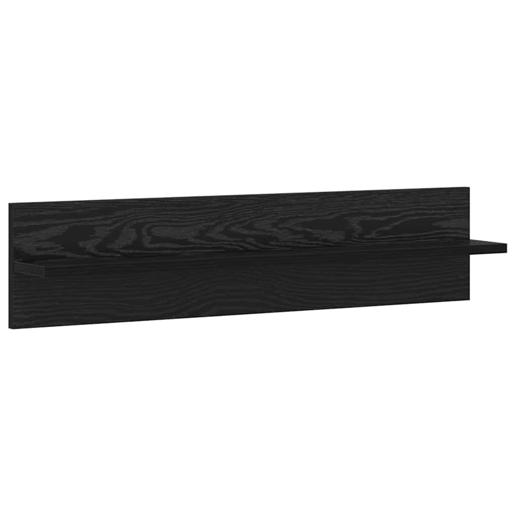 Sieninės lentynos 2 pcs juoda ąžuolo 80 x 11.5 x 18 cm