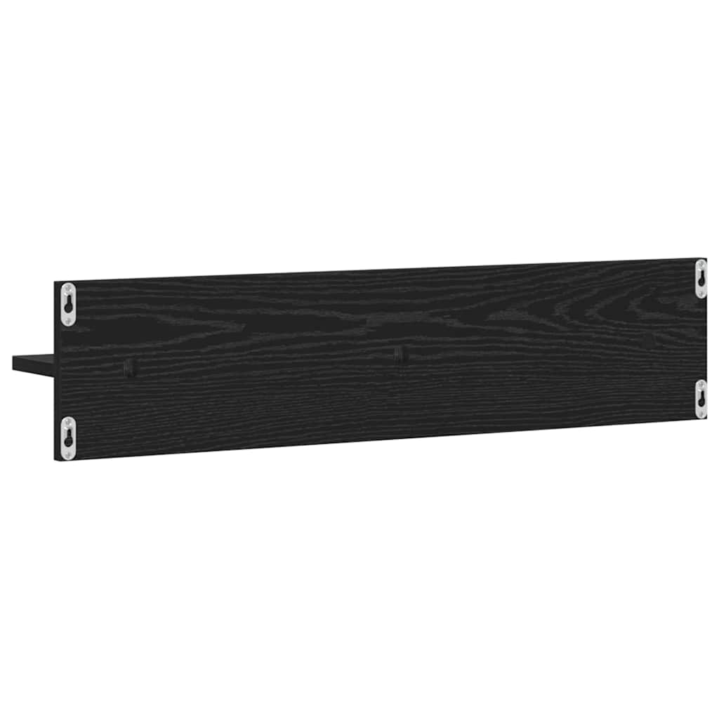Sieninės lentynos 2 pcs juoda ąžuolo 80 x 11.5 x 18 cm