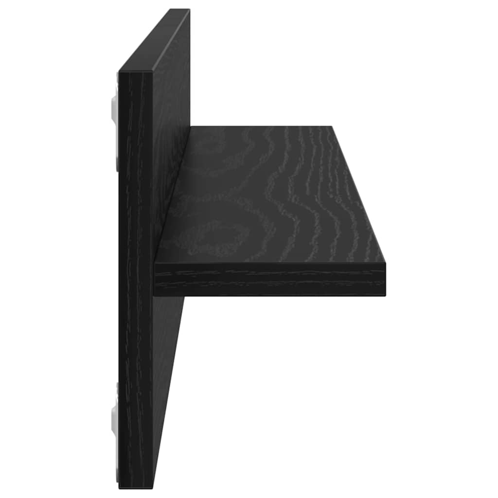 Sieninės lentynos 2 pcs juoda ąžuolo 80 x 11.5 x 18 cm