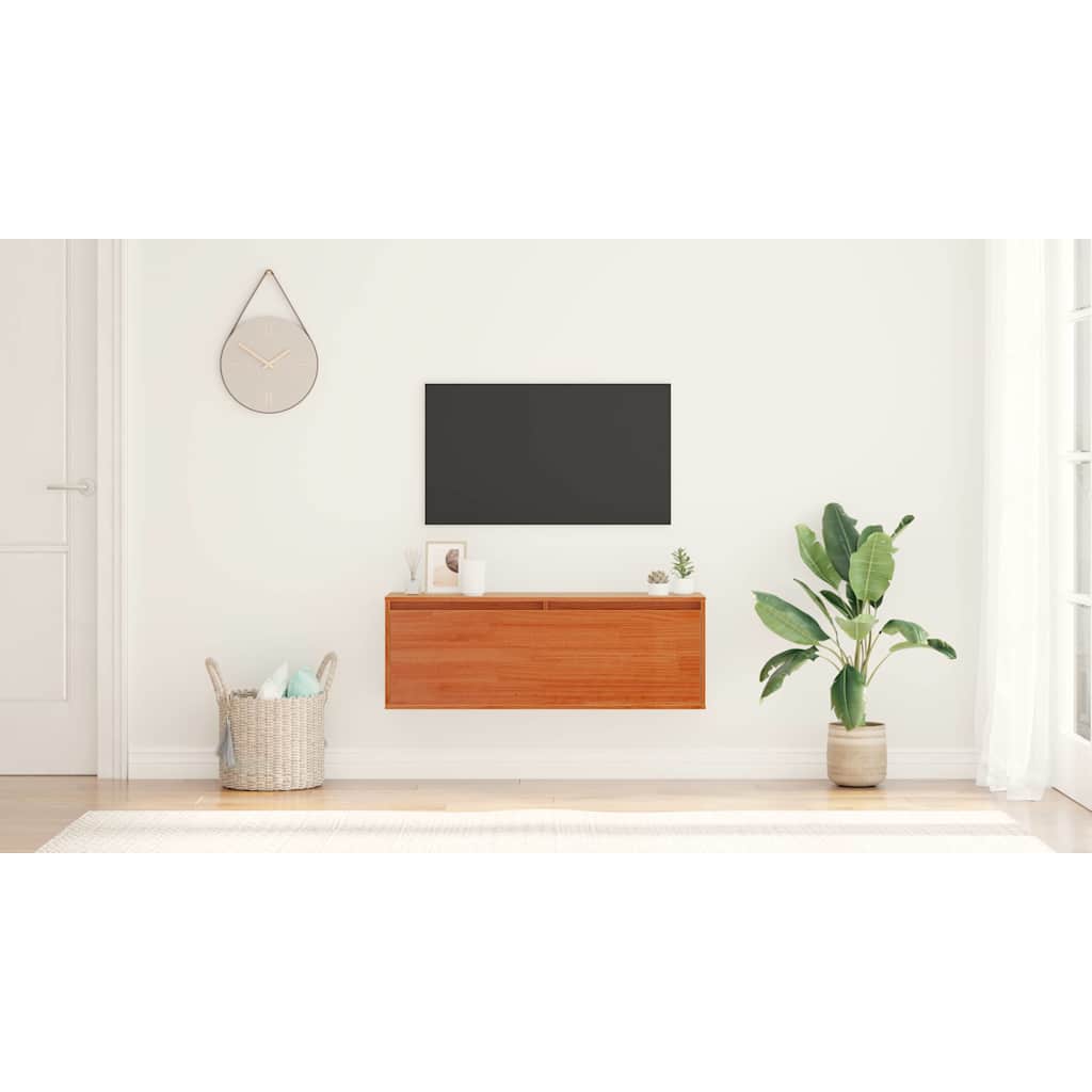 Sieninė spintelė su lentyna Vaško ruda 100 x 30 x 35 cm