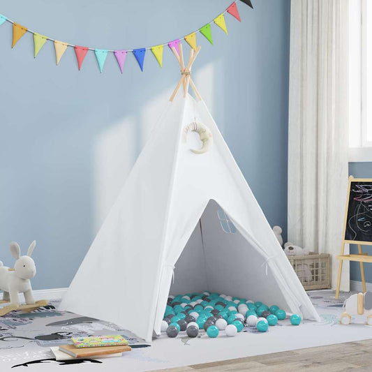 Teepee palapinė Balta 120 x 120 x 150 cm Audinys ir Plastikas