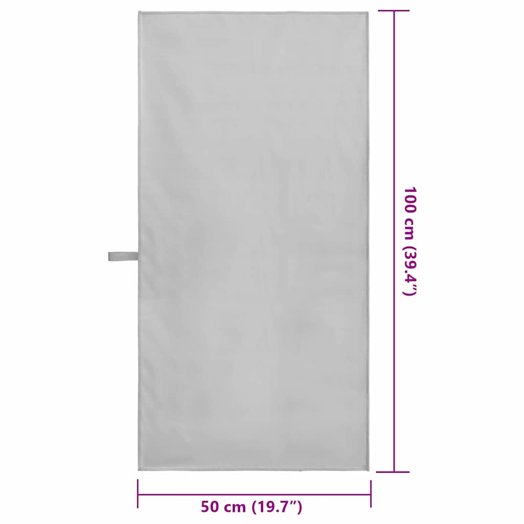 Sportiniai rankšluosčiai 2 pcs Pilka 100 x 50 cm