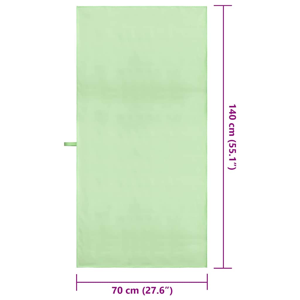 Sportiniai rankšluosčiai 2 pcs Žalia 140 x 70 cm