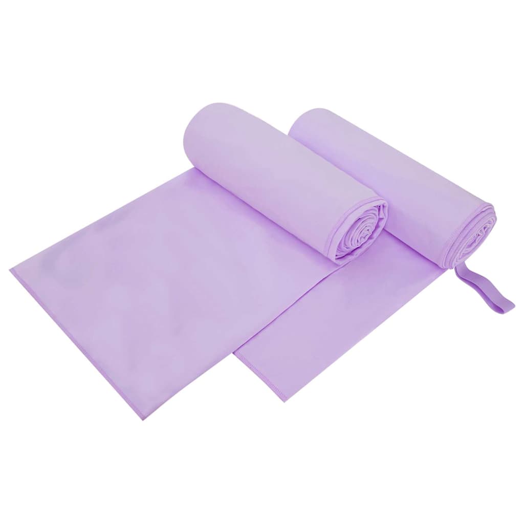 Sportiniai rankšluosčiai 2 pcs Violetinė 200 x 100 cm