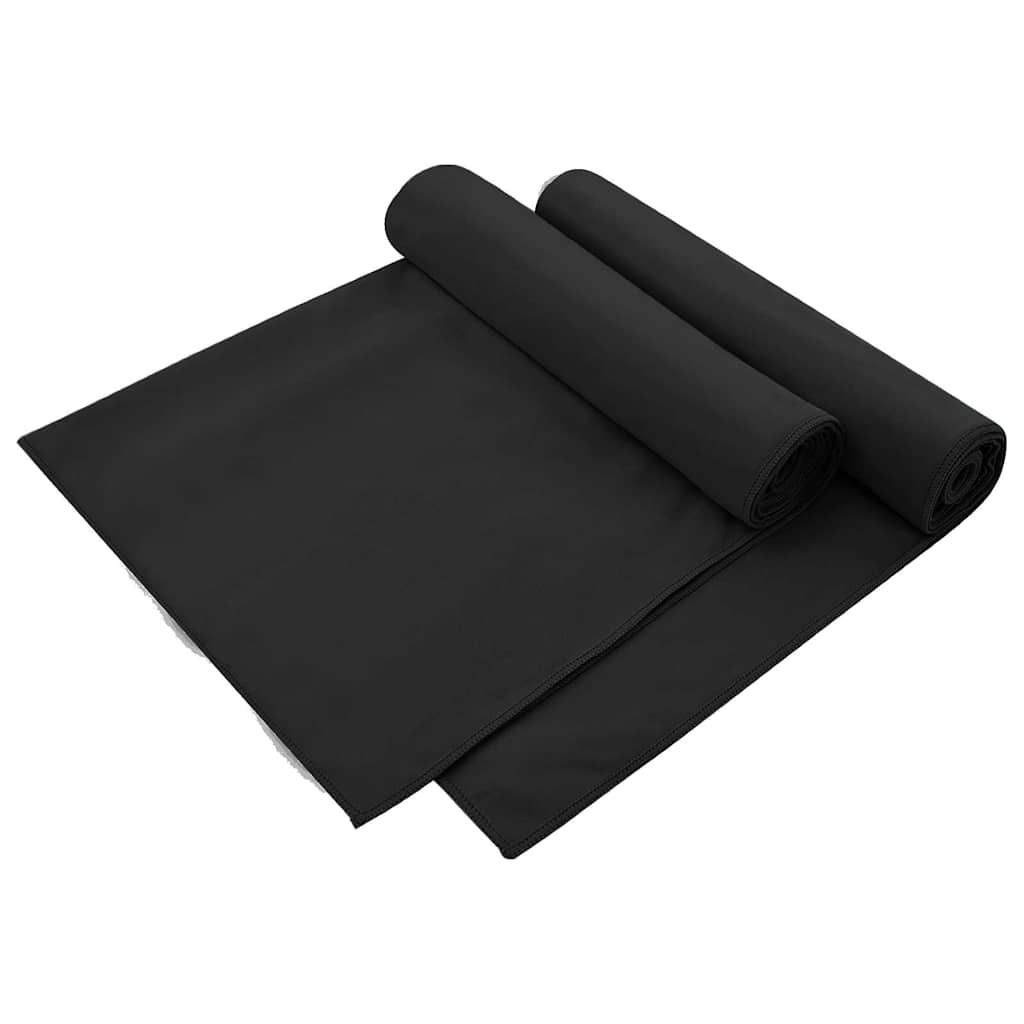 Lauko Kėdžių Rankšluosčiai 2 pcs Juoda 130 x 60 cm