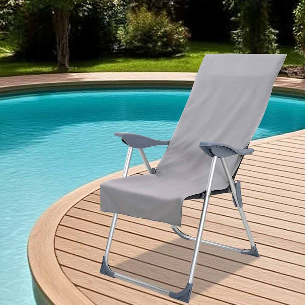 Lauko Kėdžių Rankšluosčiai 2 pcs Tamsiai pilka 130 x 60 cm