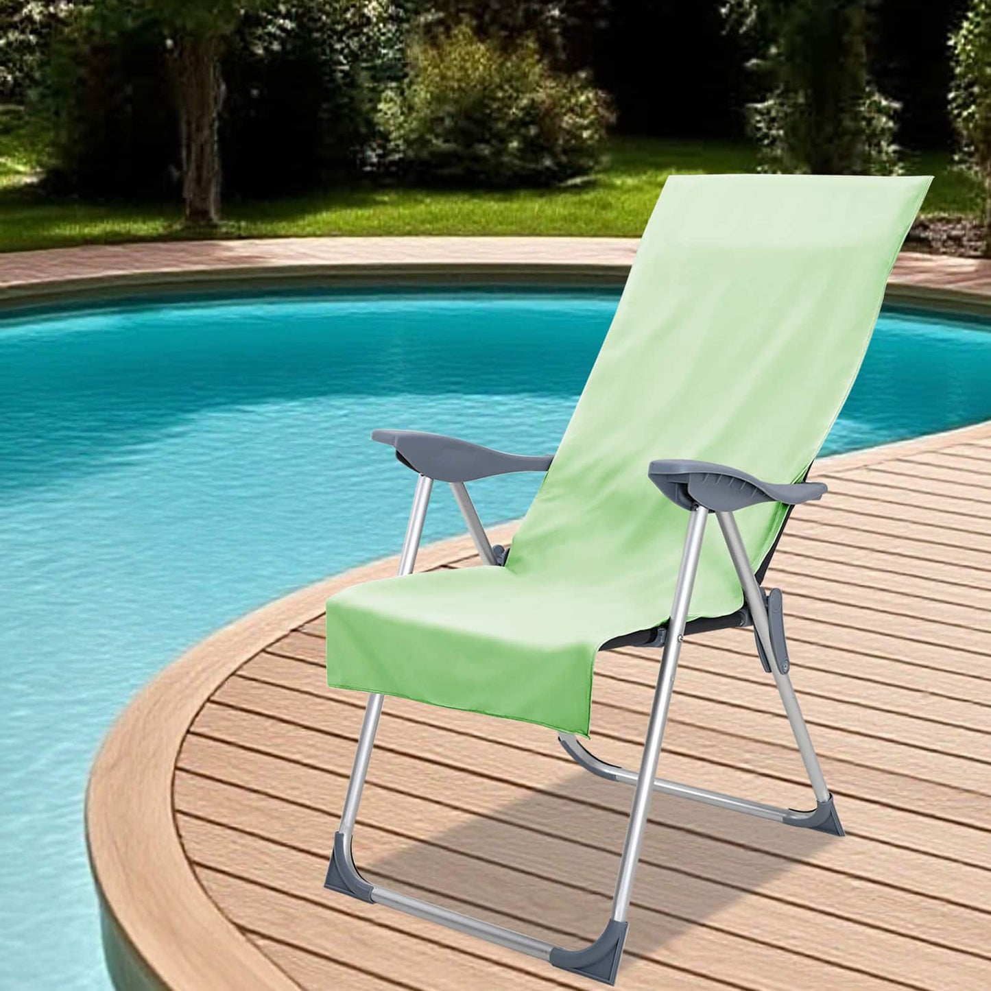 Lauko Kėdžių Rankšluosčiai 2 pcs Žalia 130 x 60 cm